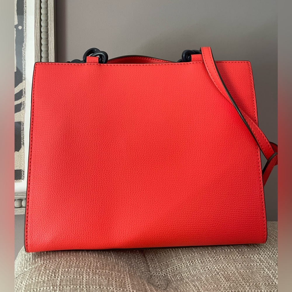 Tory Burch Kira Leather Small Tote Crossbody Bag In Poppy Red - Picture 8 of 14